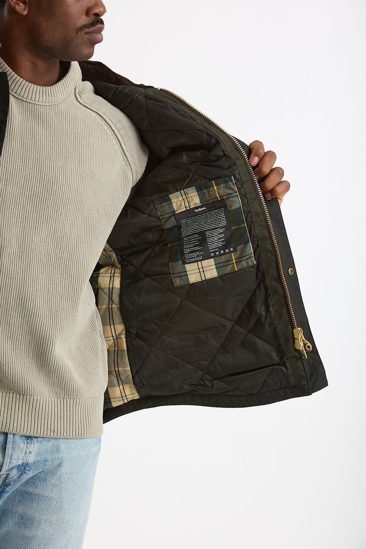 Giubbino REELIN WAX JACKET in cotone cerato sage-verde men Barbour - 6