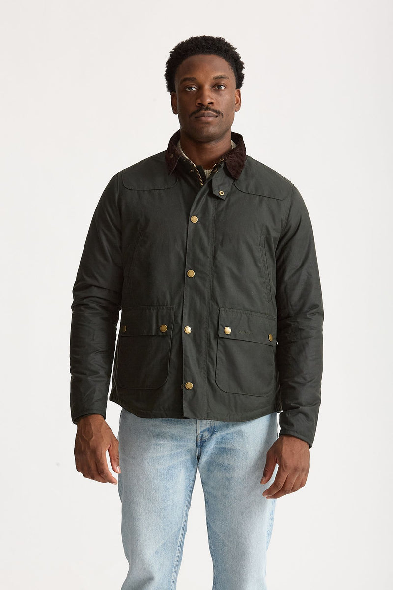 Giubbino REELIN WAX JACKET in cotone cerato sage-verde men Barbour - 7