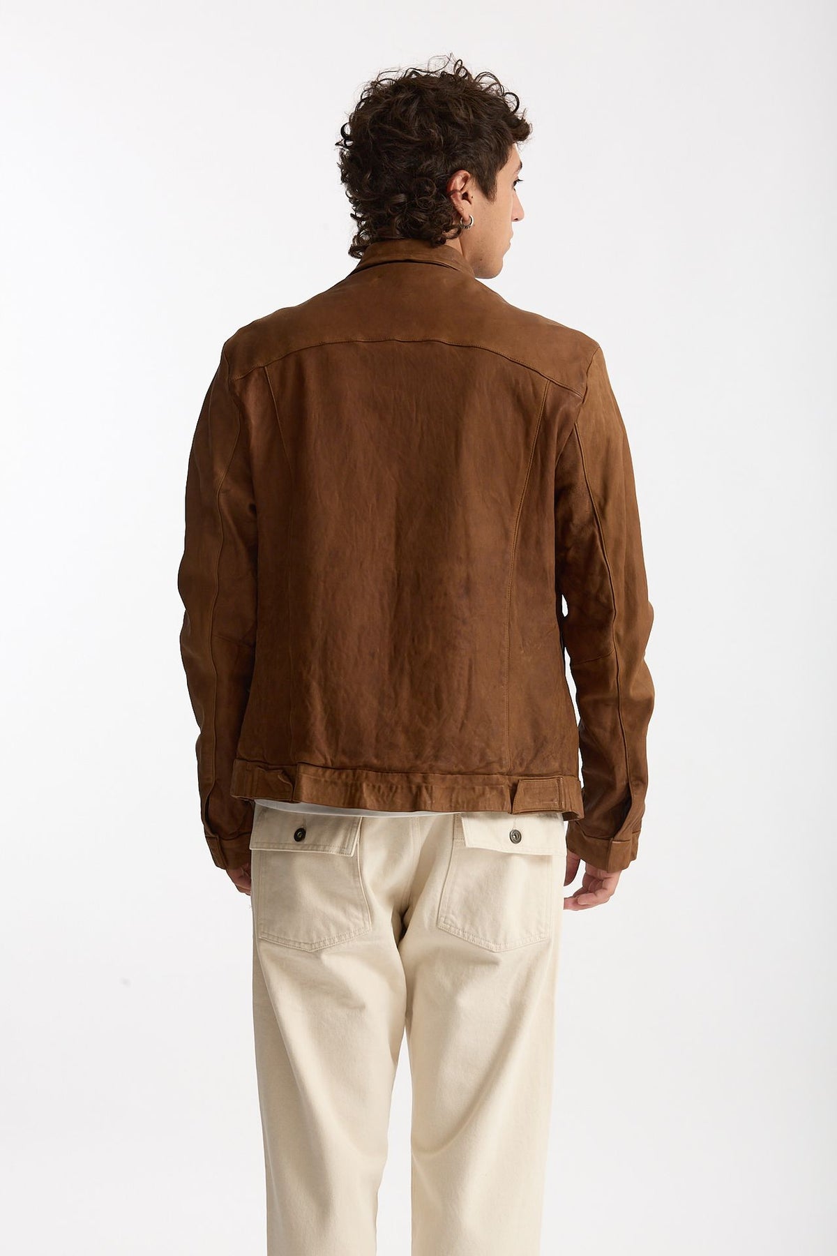 Giubbino in pelle lavata cammello men Giorgio brato - 4