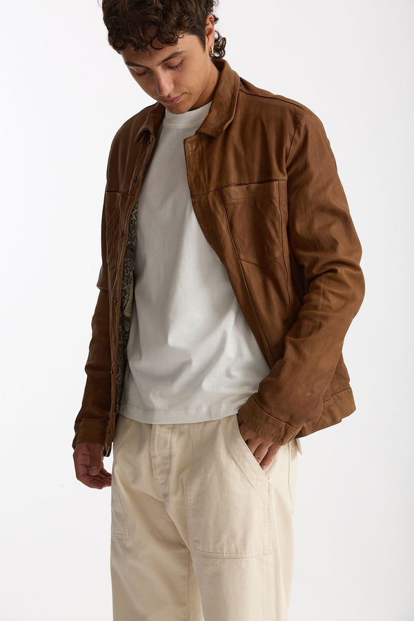 Giubbino in pelle lavata cammello men Giorgio brato