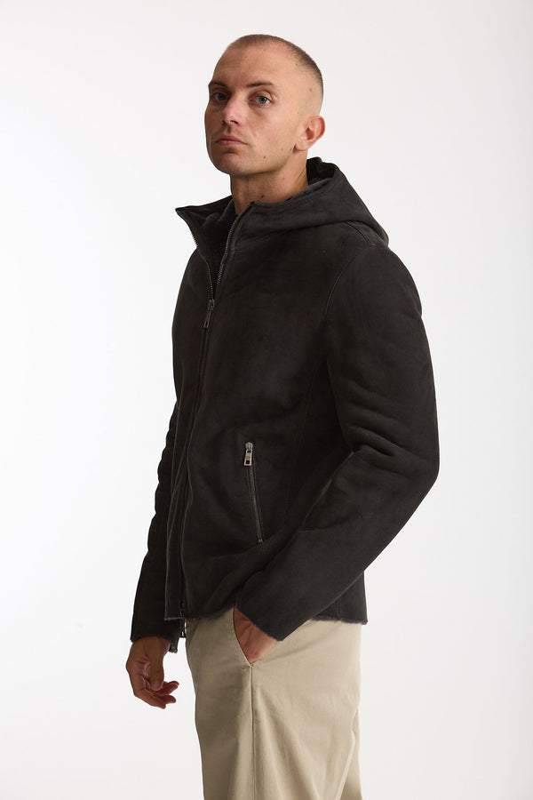Giubbino in shearling grigio men Giorgio brato