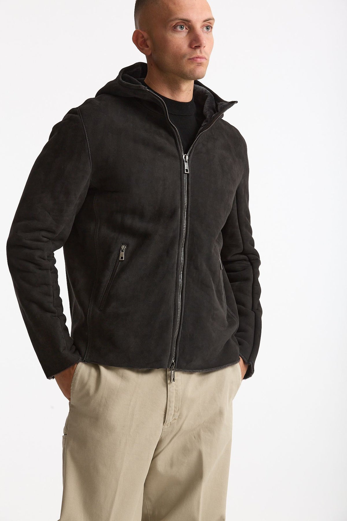Giubbino in shearling grigio men Giorgio brato - 4