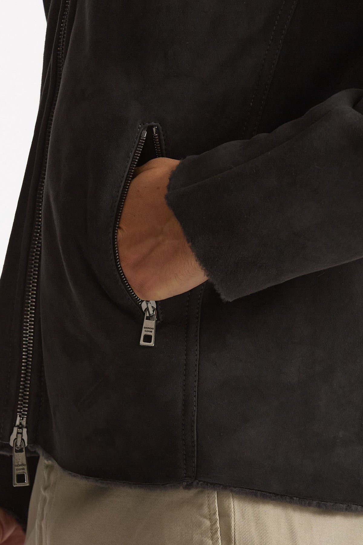 Giubbino in shearling grigio men Giorgio brato - 8