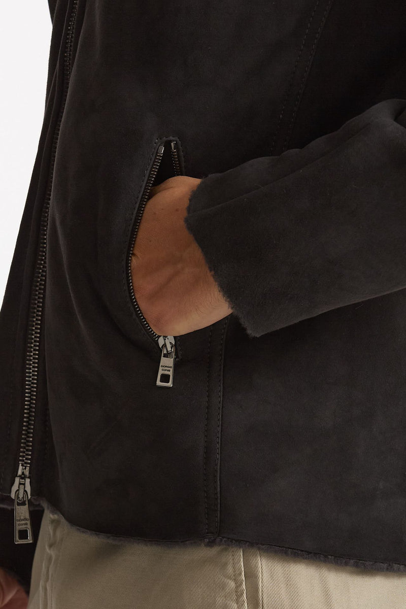 Giubbino in shearling grigio men Giorgio brato - 8