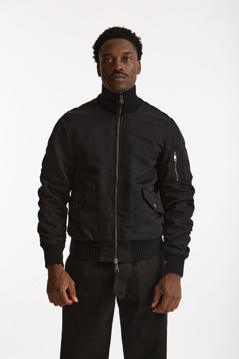 Bomber in nylon nero men Giorgio brato - 5