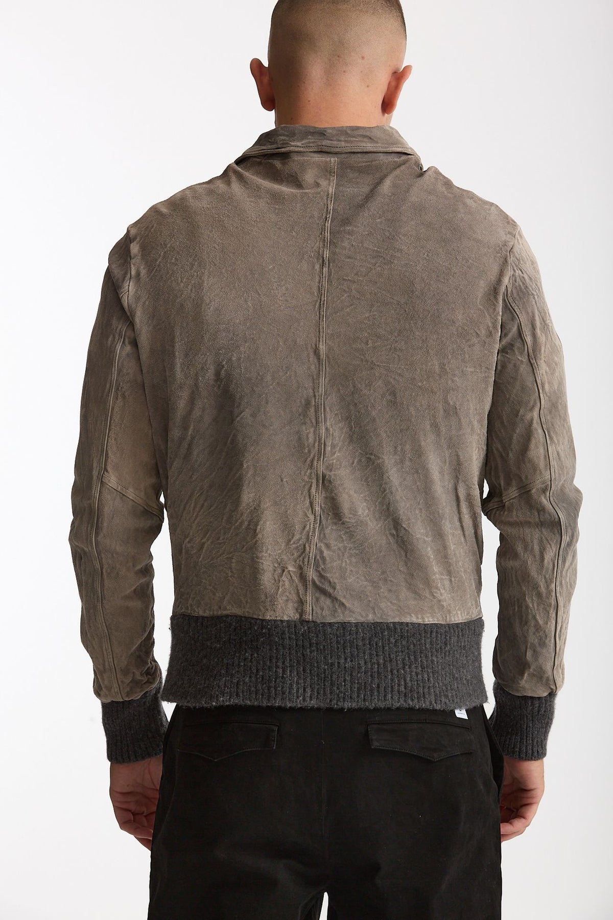 Giubbino in pelle lavata grigio chiaro men Giorgio brato - 5
