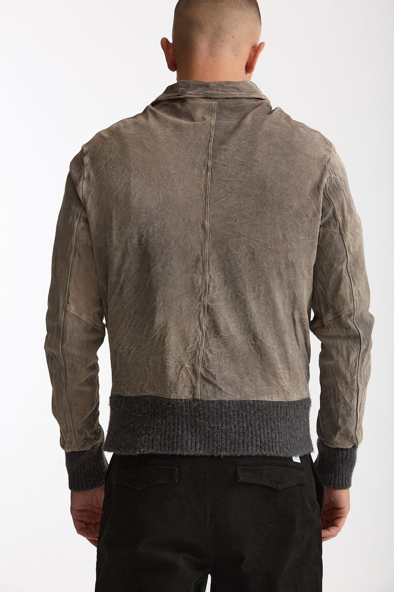 Giubbino in pelle lavata grigio chiaro men Giorgio brato - 5