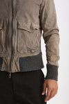 Giubbino in pelle lavata grigio chiaro men Giorgio brato - 2