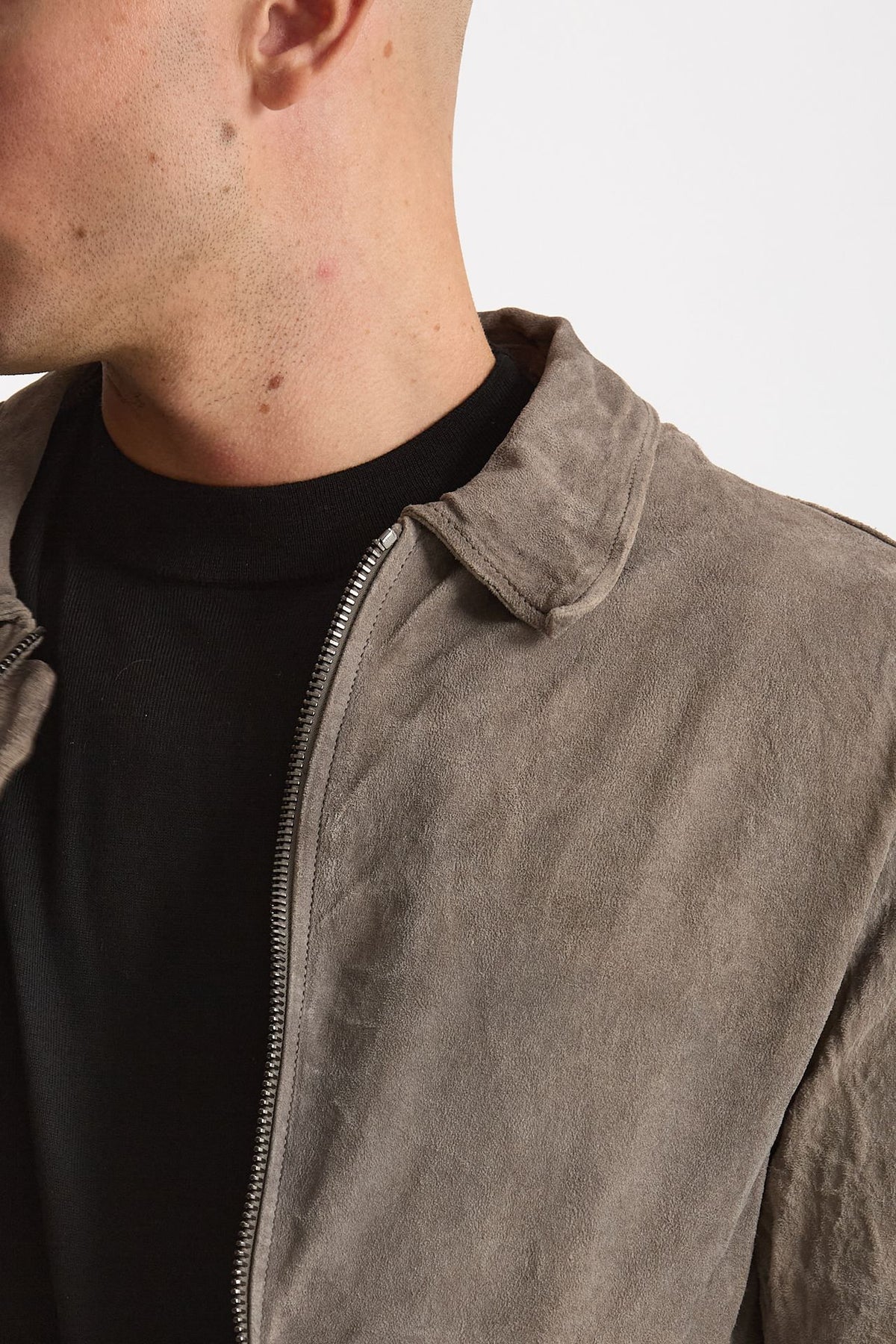 Giubbino in pelle lavata grigio chiaro men Giorgio brato - 8