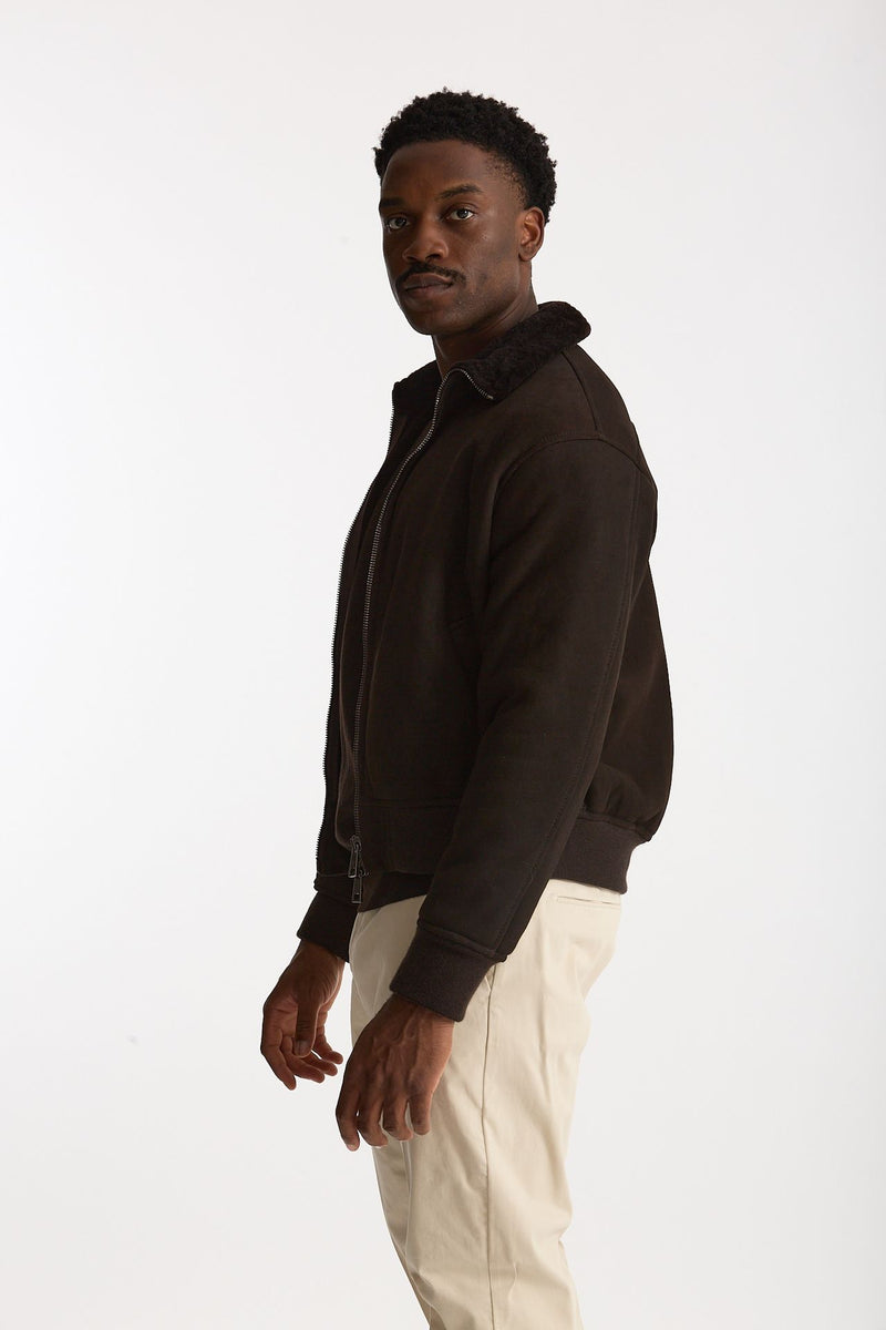 Giubbino in shearling marrone men Giorgio brato - 3
