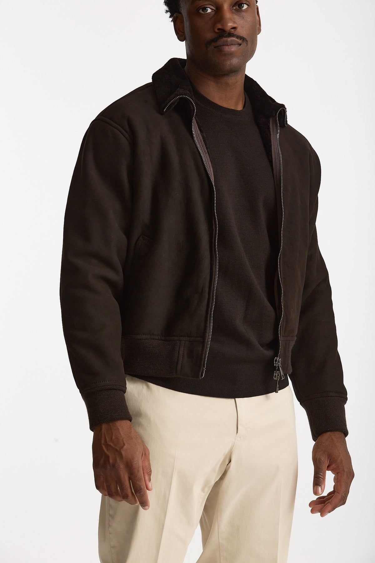 Giubbino in shearling marrone men Giorgio brato - 5