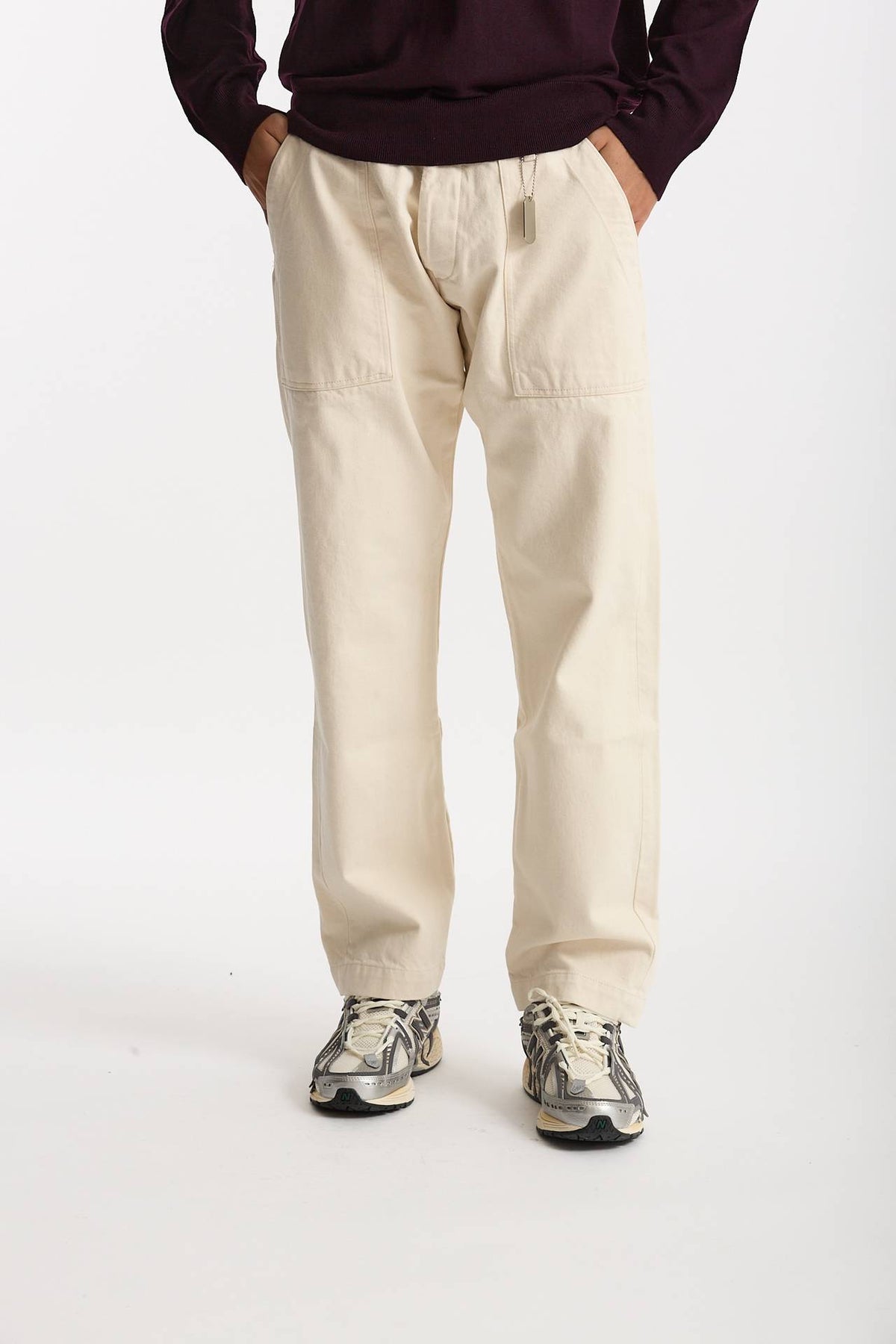 Pantalone GRAVES in cotone fermo bianco men Chesapeake's - 4