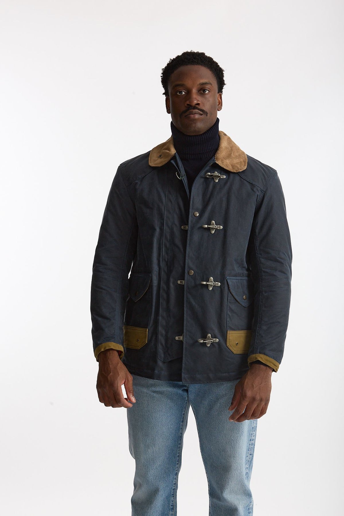Giubbino BEDFORD WAXED fireman blu men Chesapeake's - 1