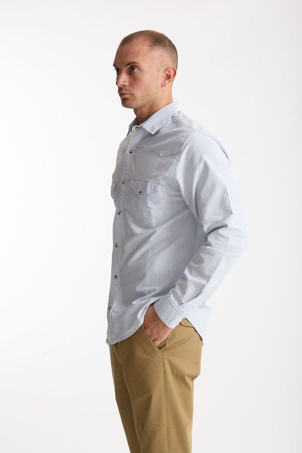 Camicia texana bianco e azzurro men Chesapeake's