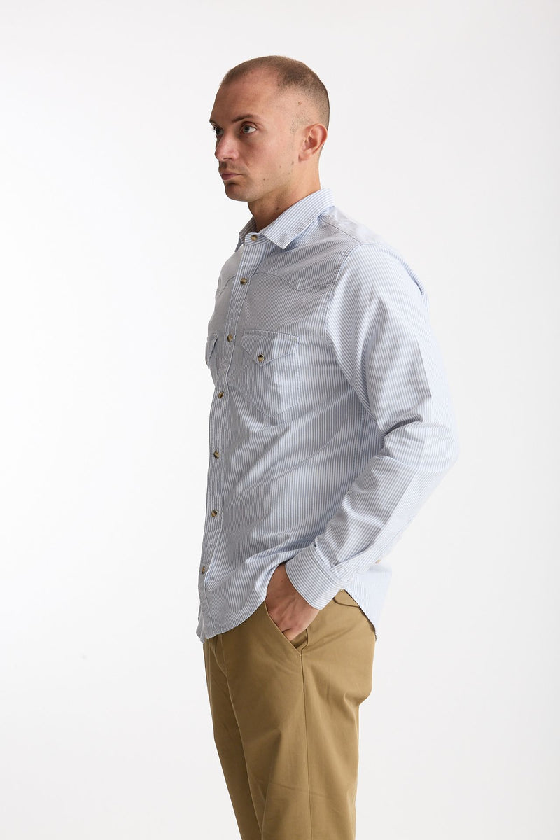 Camicia texana bianco e azzurro men Chesapeake's - 2