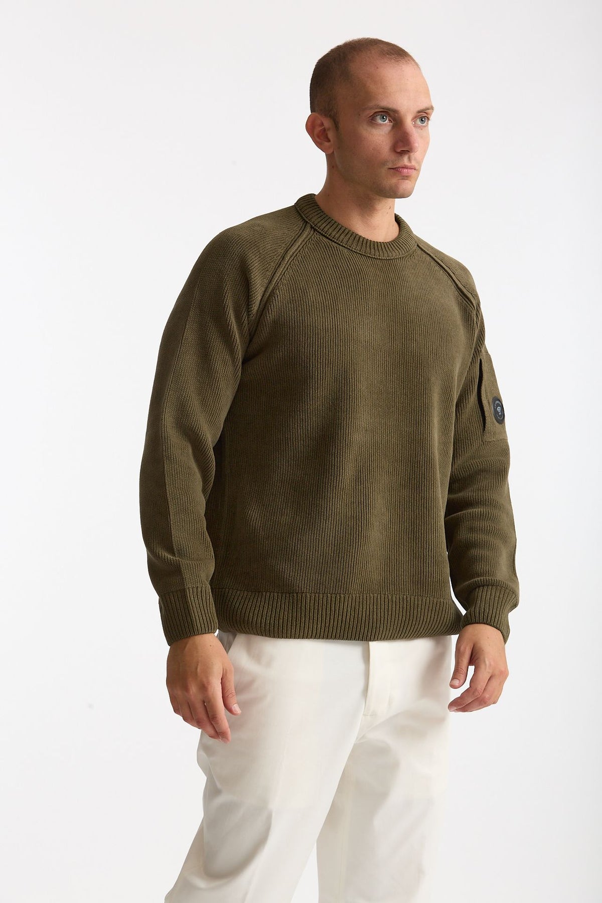 Maglia in ciniglia di cotone verde men C.p. company - 3