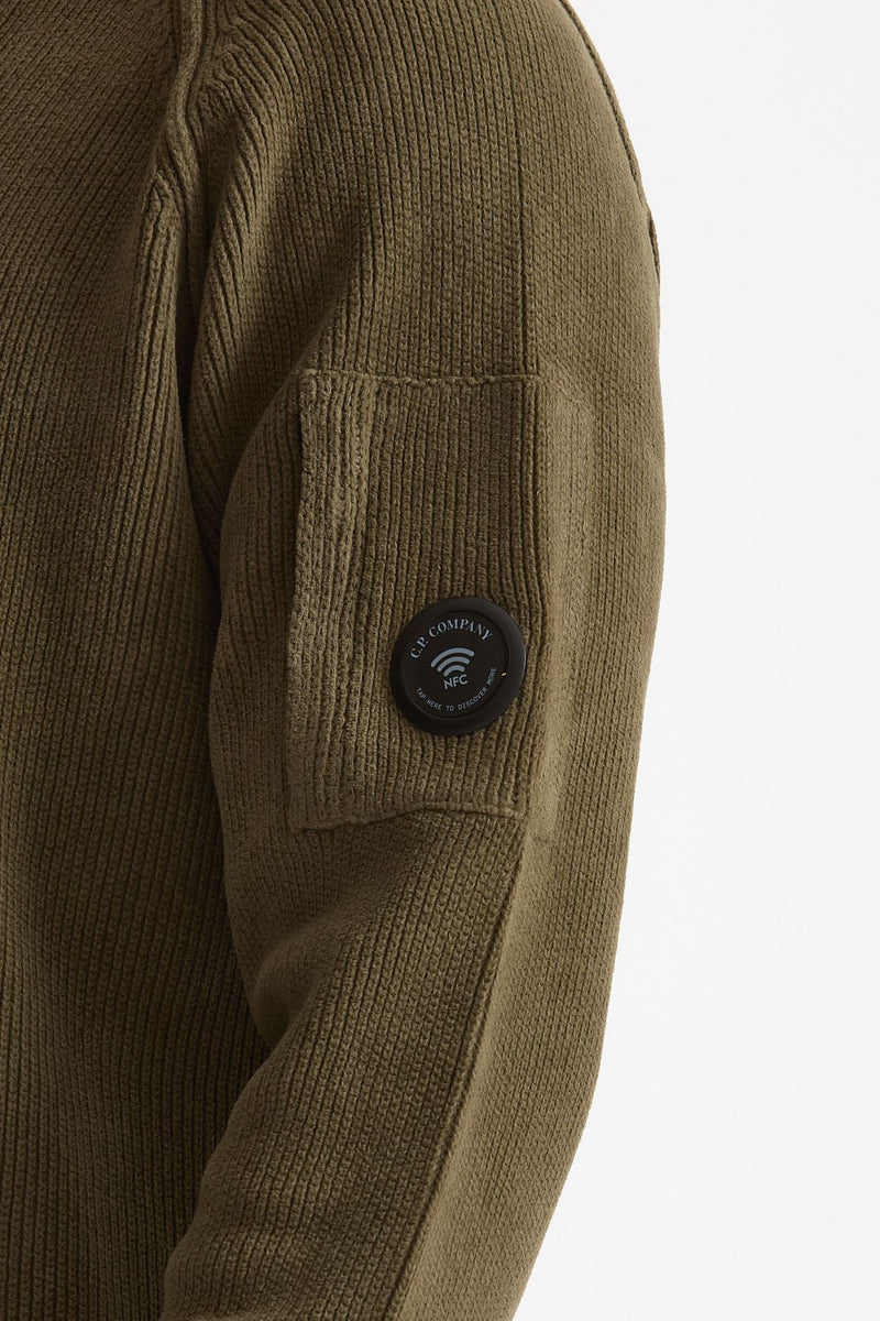 Maglia in ciniglia di cotone verde men C.p. company - 5