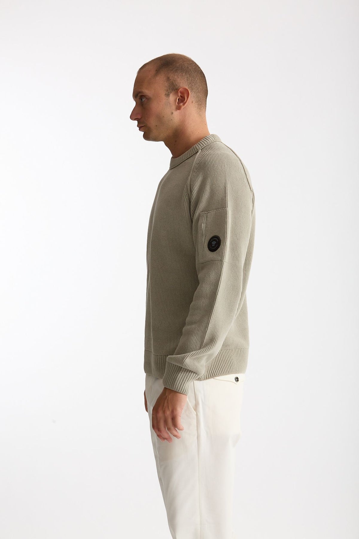 Maglia in ciniglia di cotone grigio chiaro men C.p. company - 1