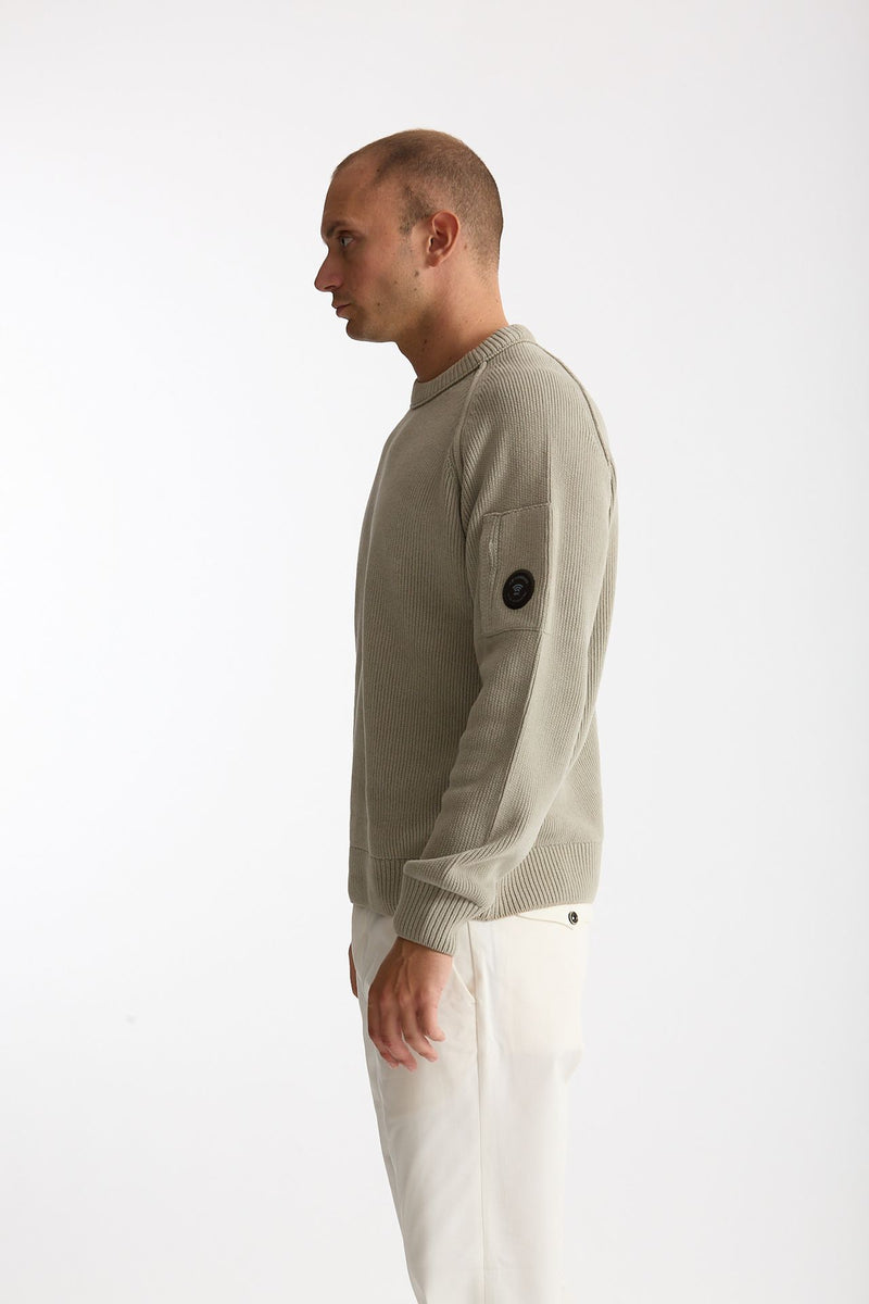 Maglia in ciniglia di cotone grigio chiaro men C.p. company - 1