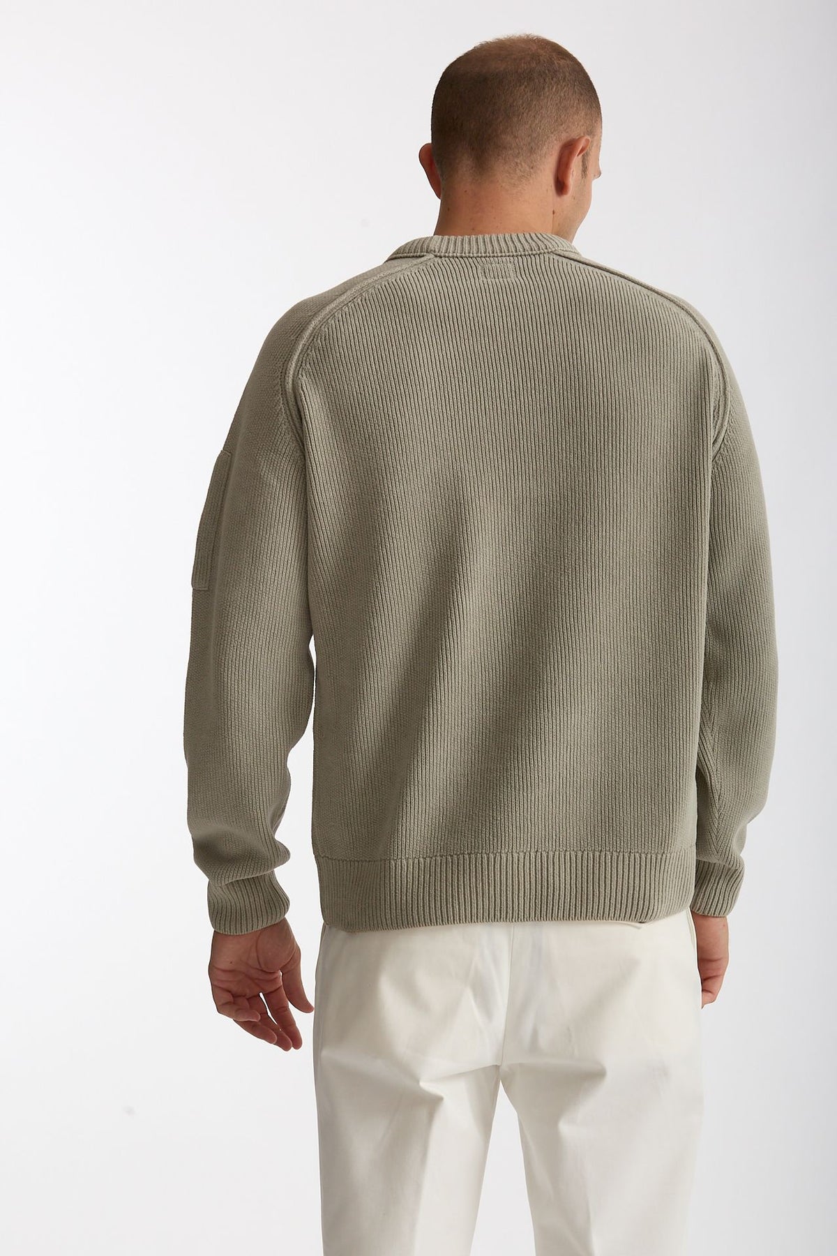 Maglia in ciniglia di cotone grigio chiaro men C.p. company - 3