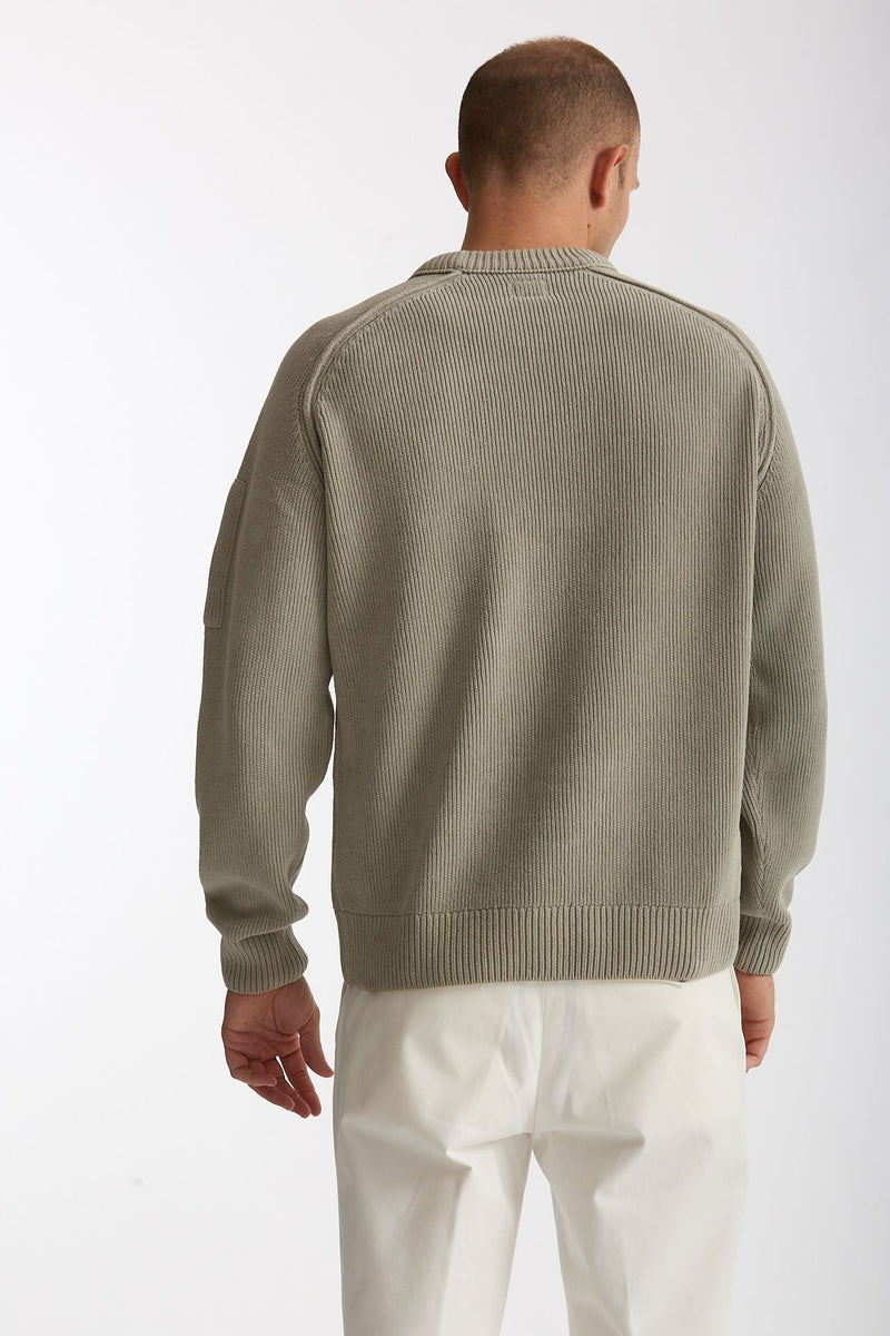 Maglia in ciniglia di cotone grigio chiaro men C.p. company - 3