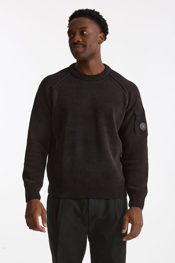 Maglia in ciniglia di cotone nero men C.p. company