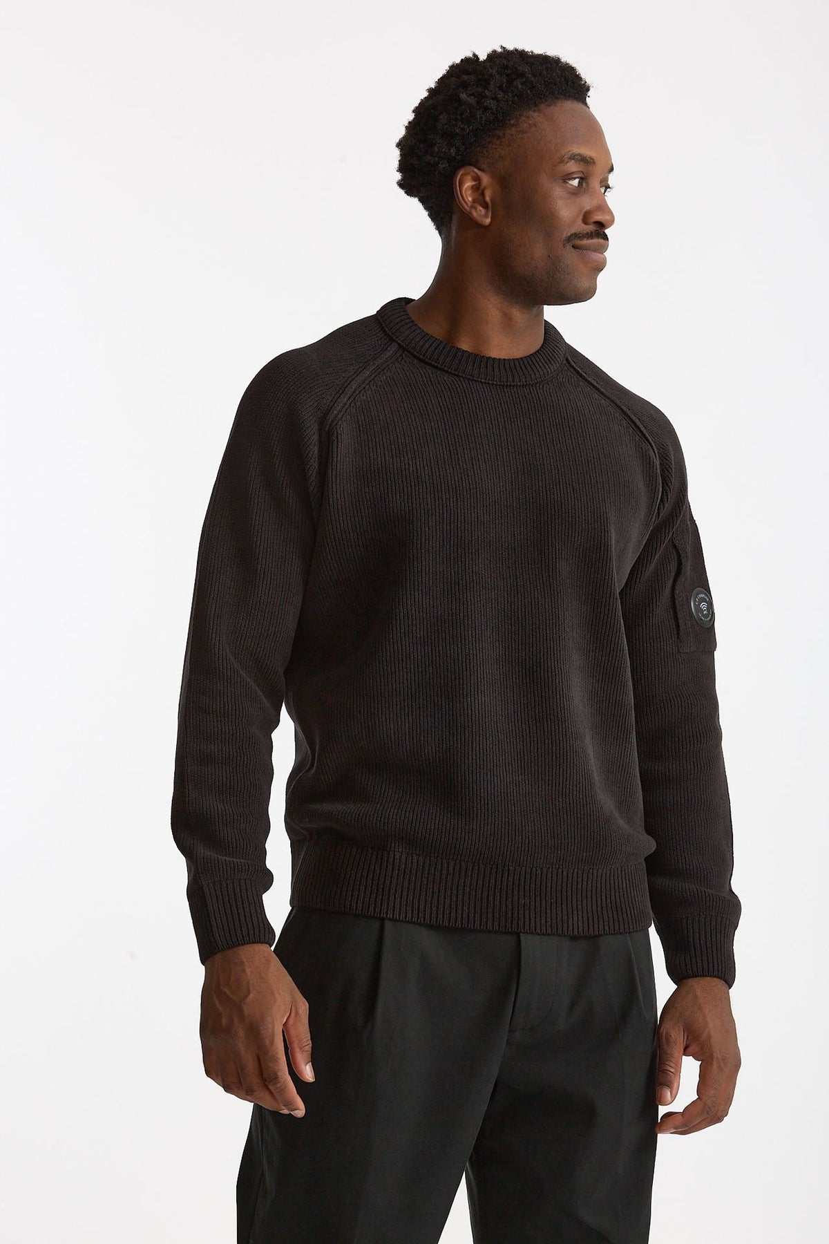 Maglia in ciniglia di cotone nero men C.p. company - 4