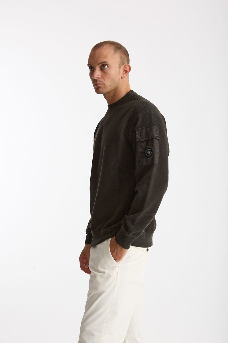 Felpa BRUSHED AND EMERIZED DIAGONAL FLEECE in cotone antracite men C.p. company - 1
