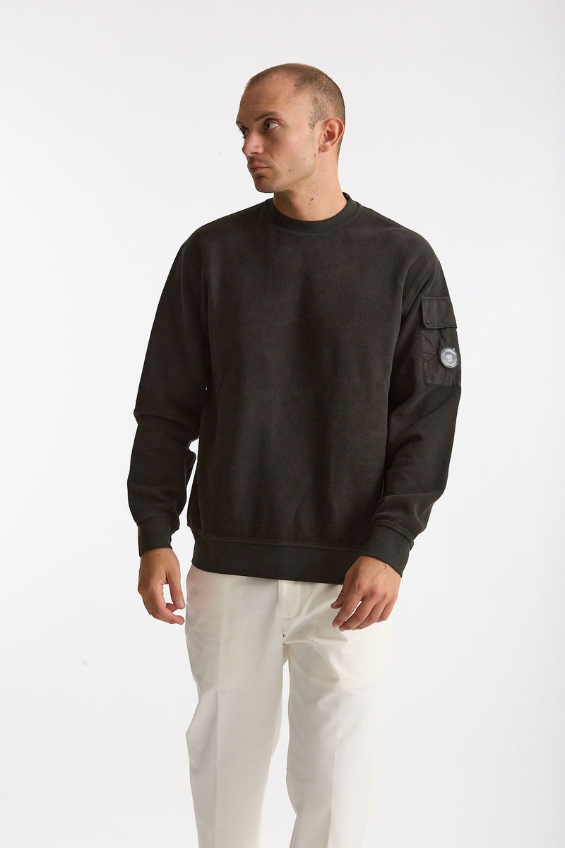 Felpa BRUSHED AND EMERIZED DIAGONAL FLEECE in cotone antracite men C.p. company - 3