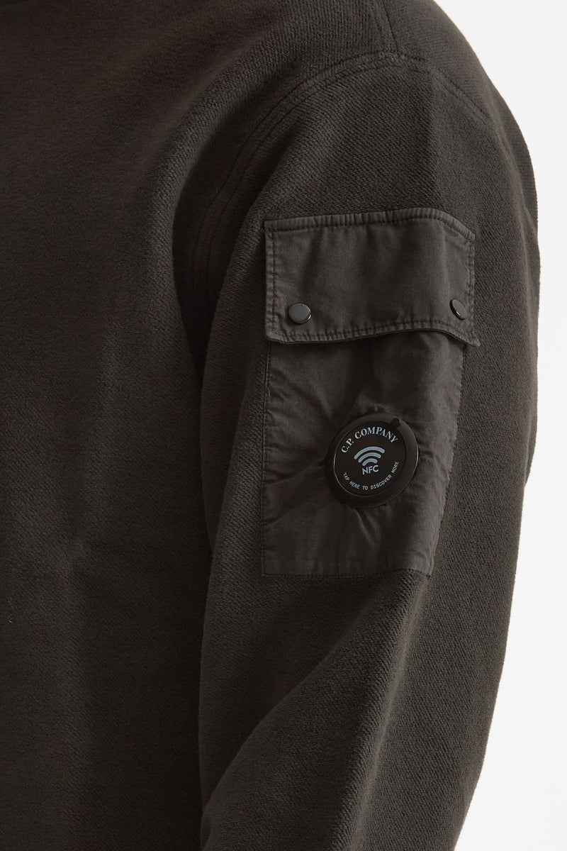 Felpa BRUSHED AND EMERIZED DIAGONAL FLEECE in cotone antracite men C.p. company - 2