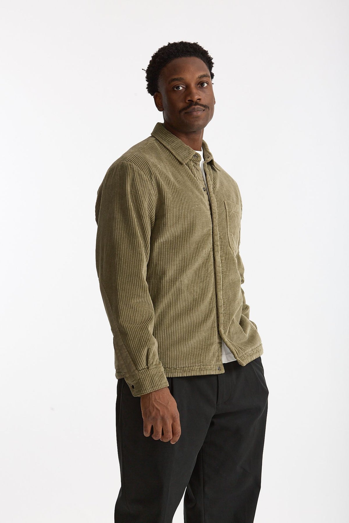 Overshirt velluto a coste in cotone verde men C.p. company - 1