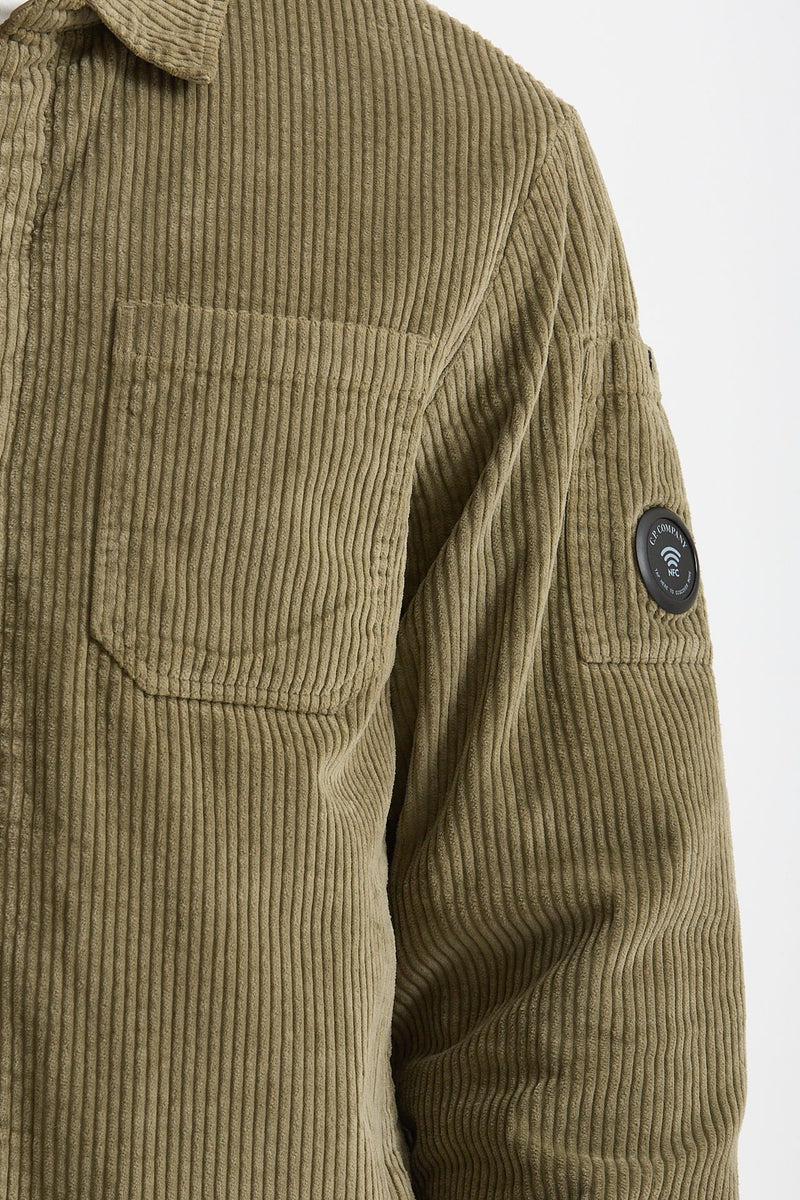 Overshirt velluto a coste in cotone verde men C.p. company - 5