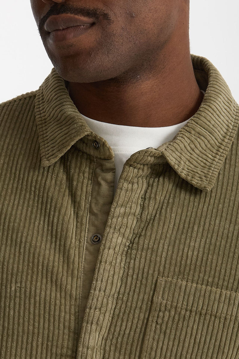 Overshirt velluto a coste in cotone verde men C.p. company - 6