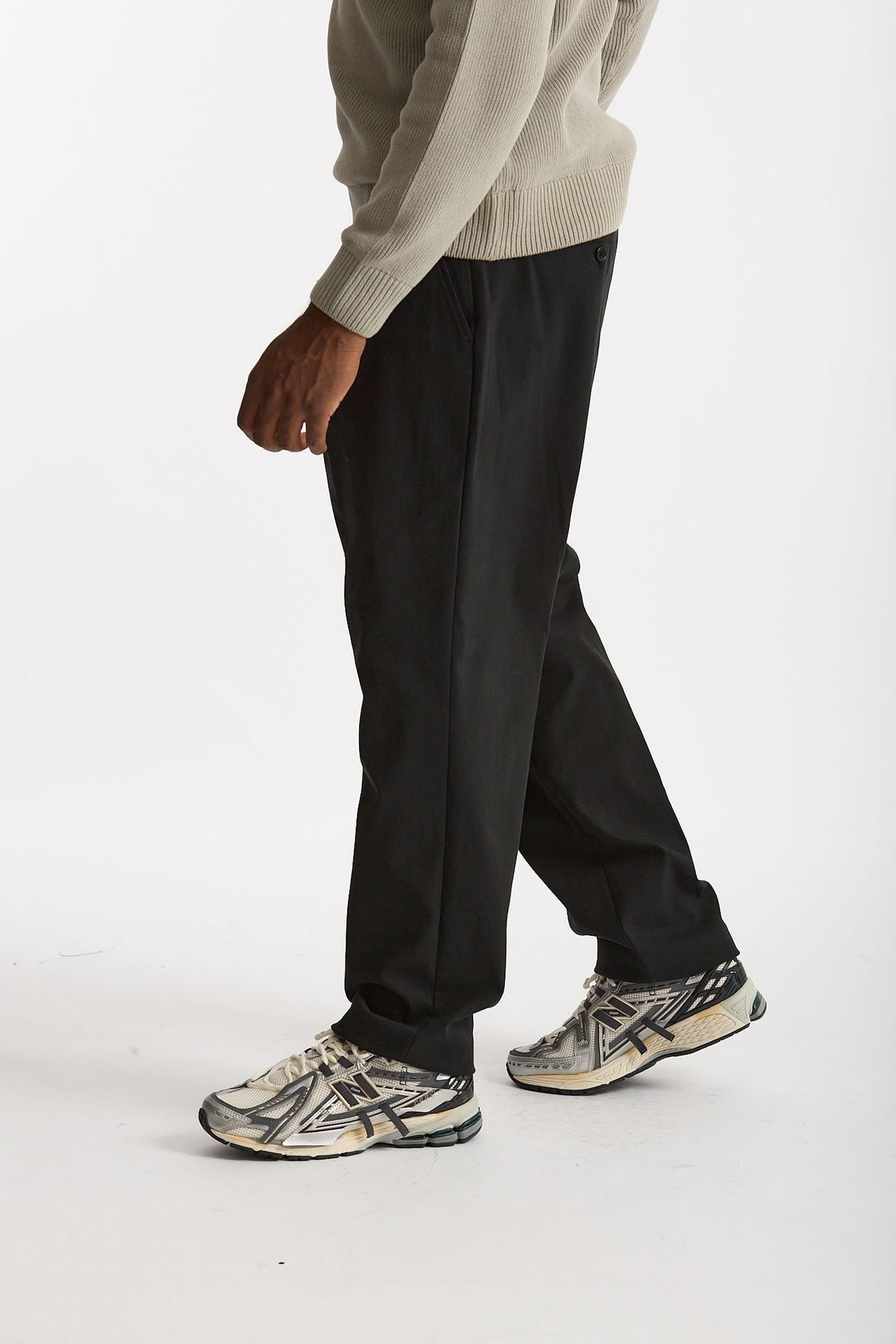 Pantalone GIN in cotone e nylon stretch nero men Department five - 3