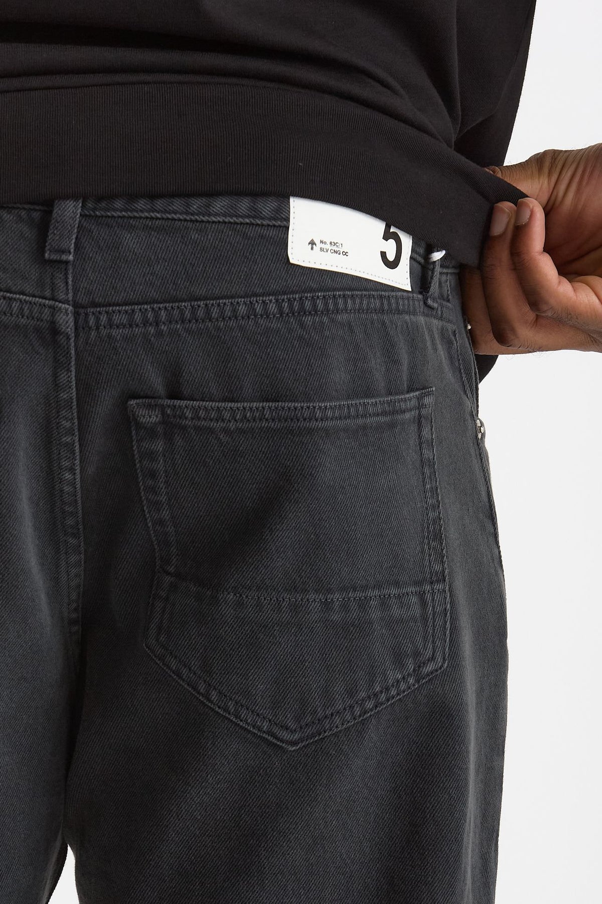 Jeans MUSSO in cotone bull fermo nero men Department five - 7