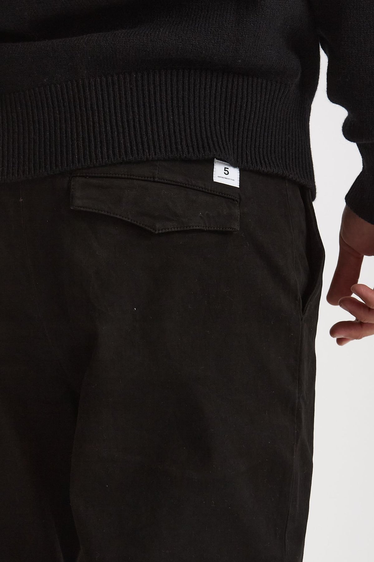 Pantalone PRINCE in cotone stretch lavato nero men Department five - 7