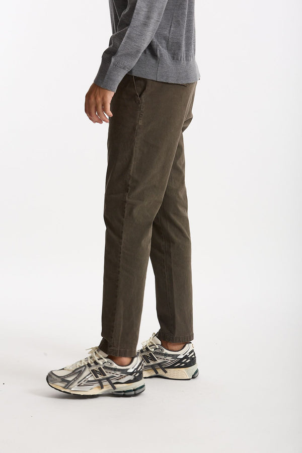 Pantalone PRINCE in cotone stretch lavato marrone men Department five