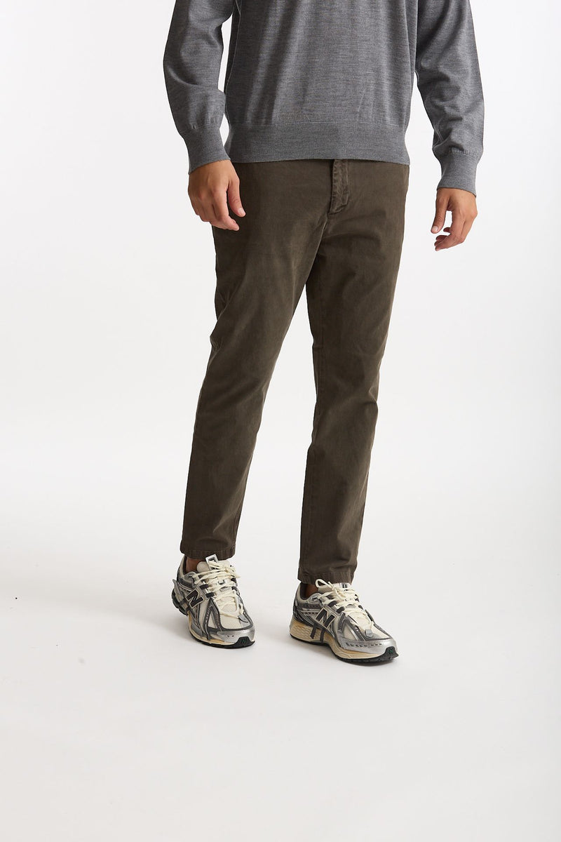 Pantalone PRINCE in cotone stretch lavato marrone men Department five - 4