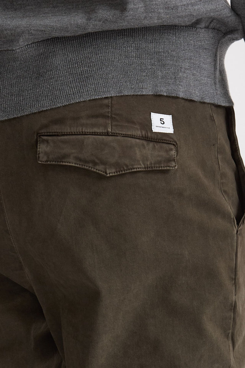 Pantalone PRINCE in cotone stretch lavato marrone men Department five - 7