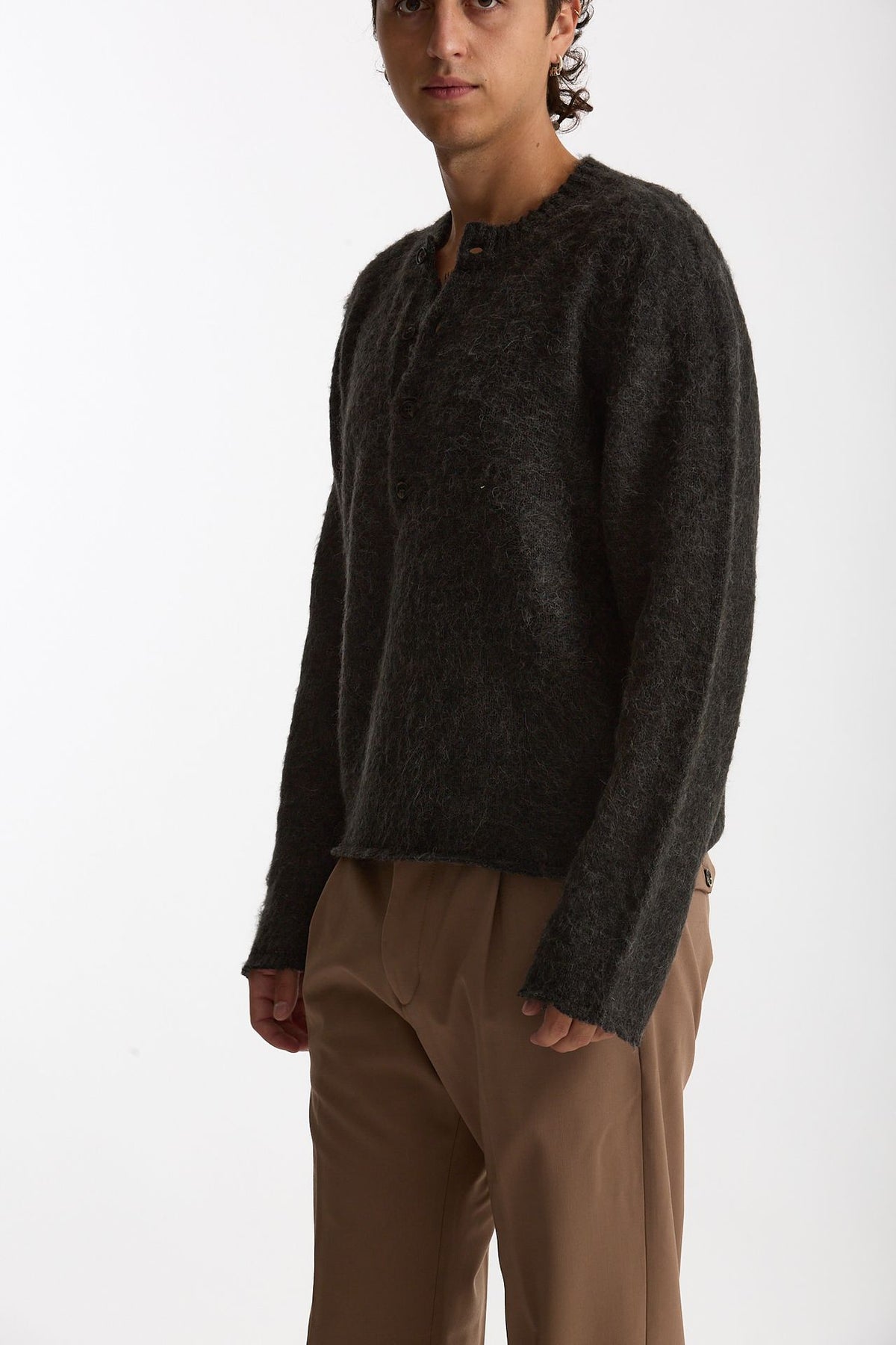 Maglia Serafino grigio antracite men Diana studio - 1