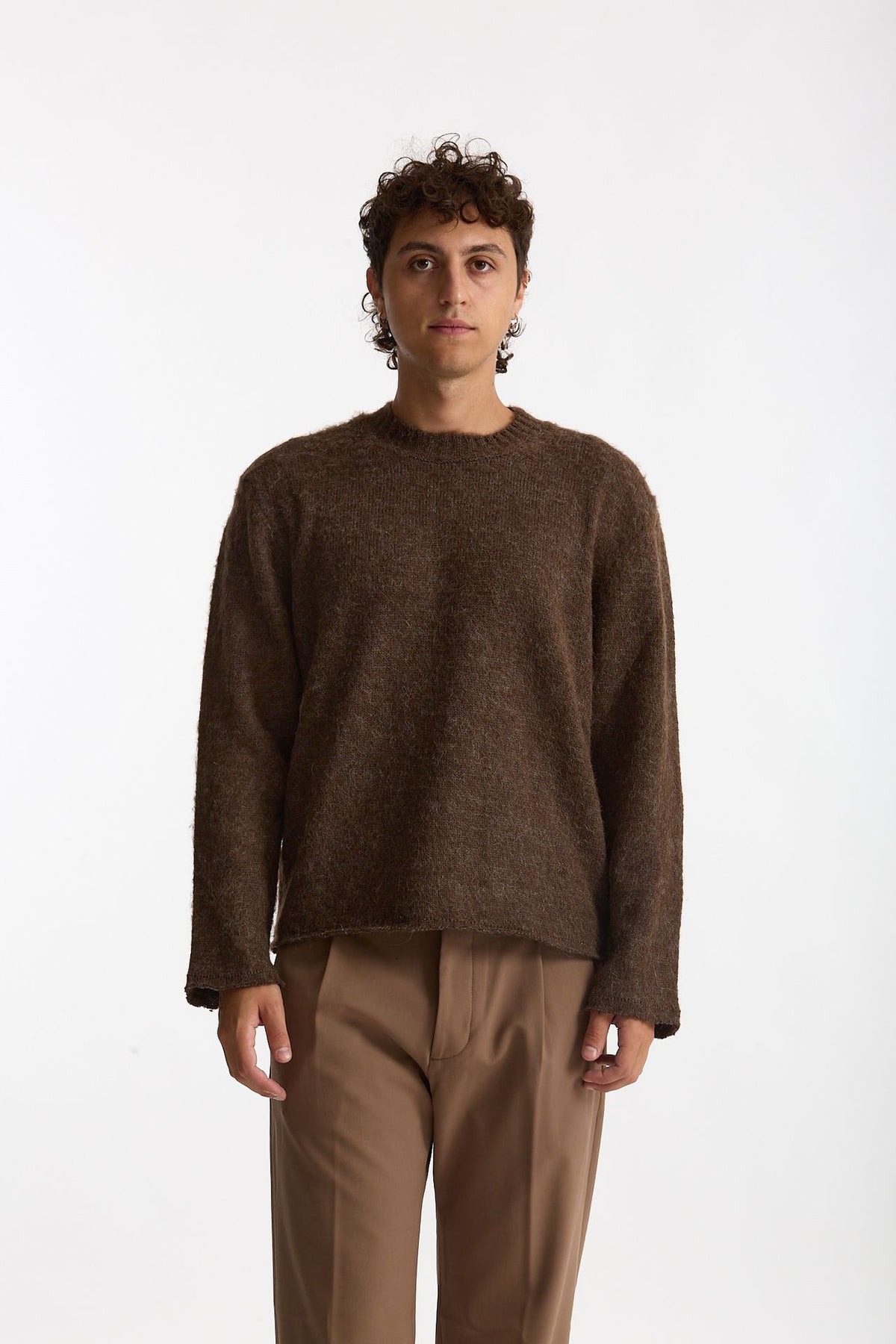 Maglia girocollo marrone men Diana studio - 1