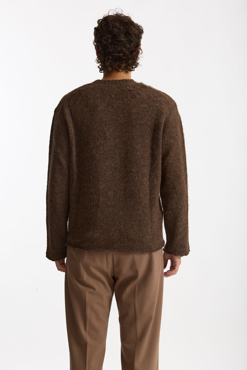 Maglia girocollo marrone men Diana studio - 4