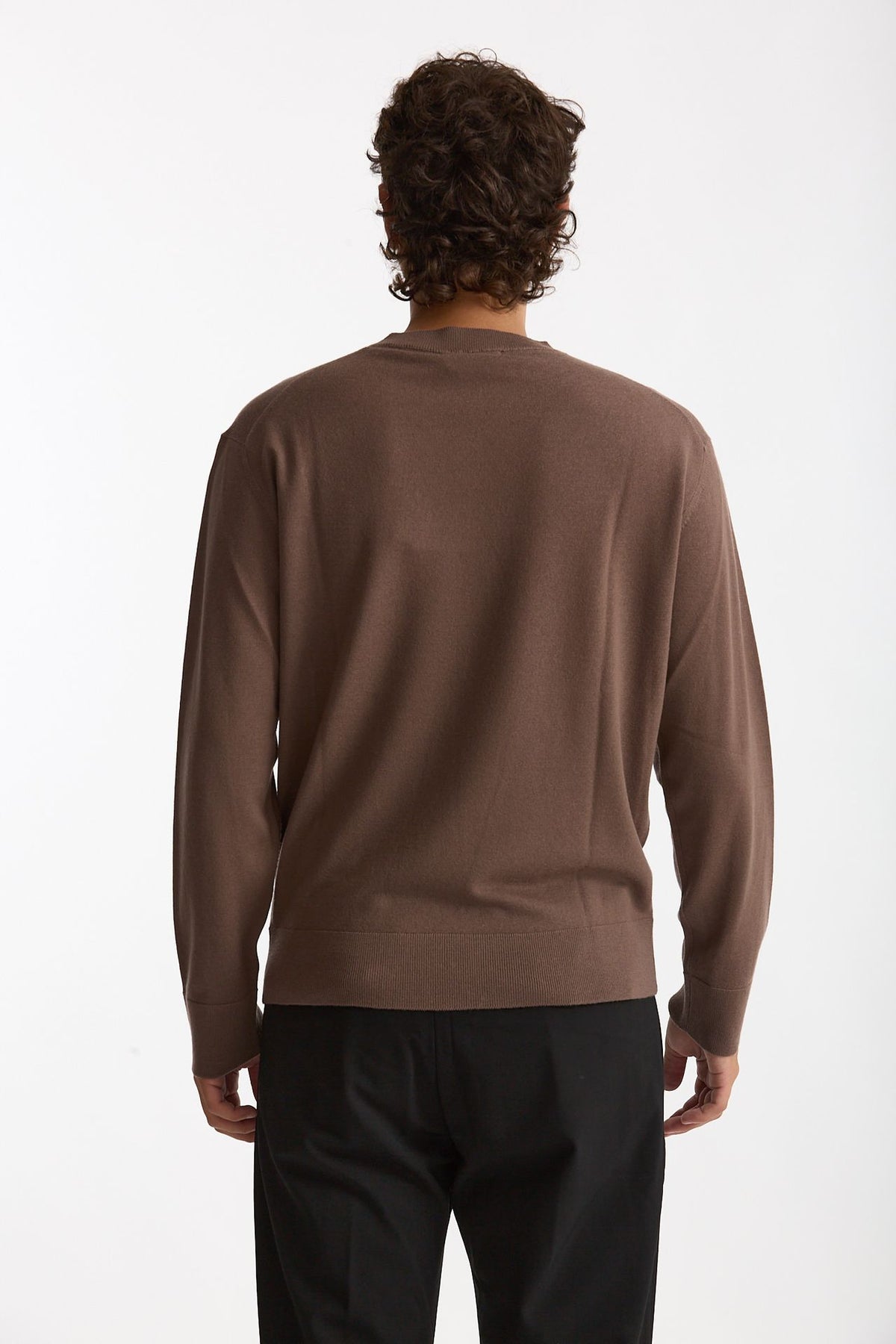 Maglia in lana e cashmere tortora men Diana studio - 4