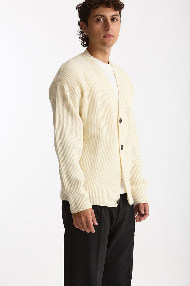 Cardigan in lana panna men Diana studio - 1