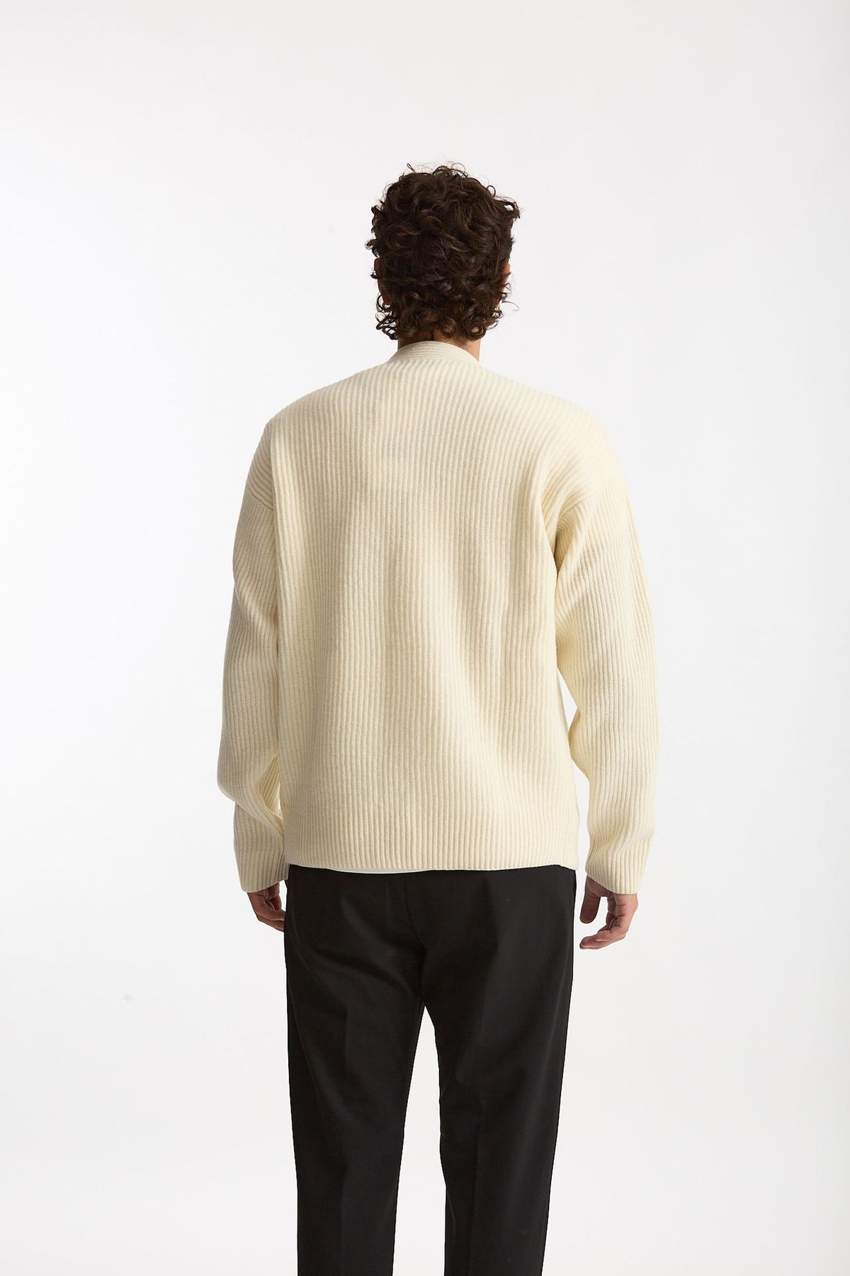 Cardigan in lana panna men Diana studio - 4