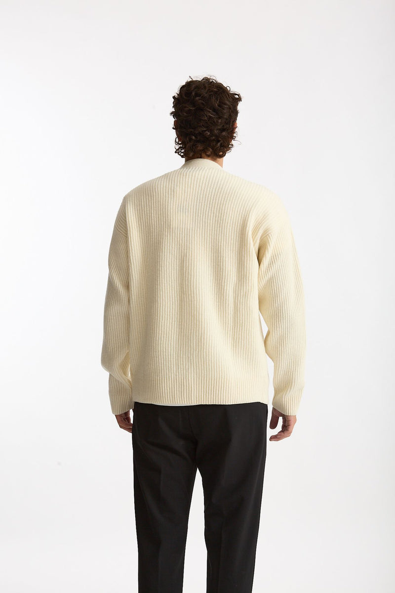 Cardigan in lana panna men Diana studio - 4