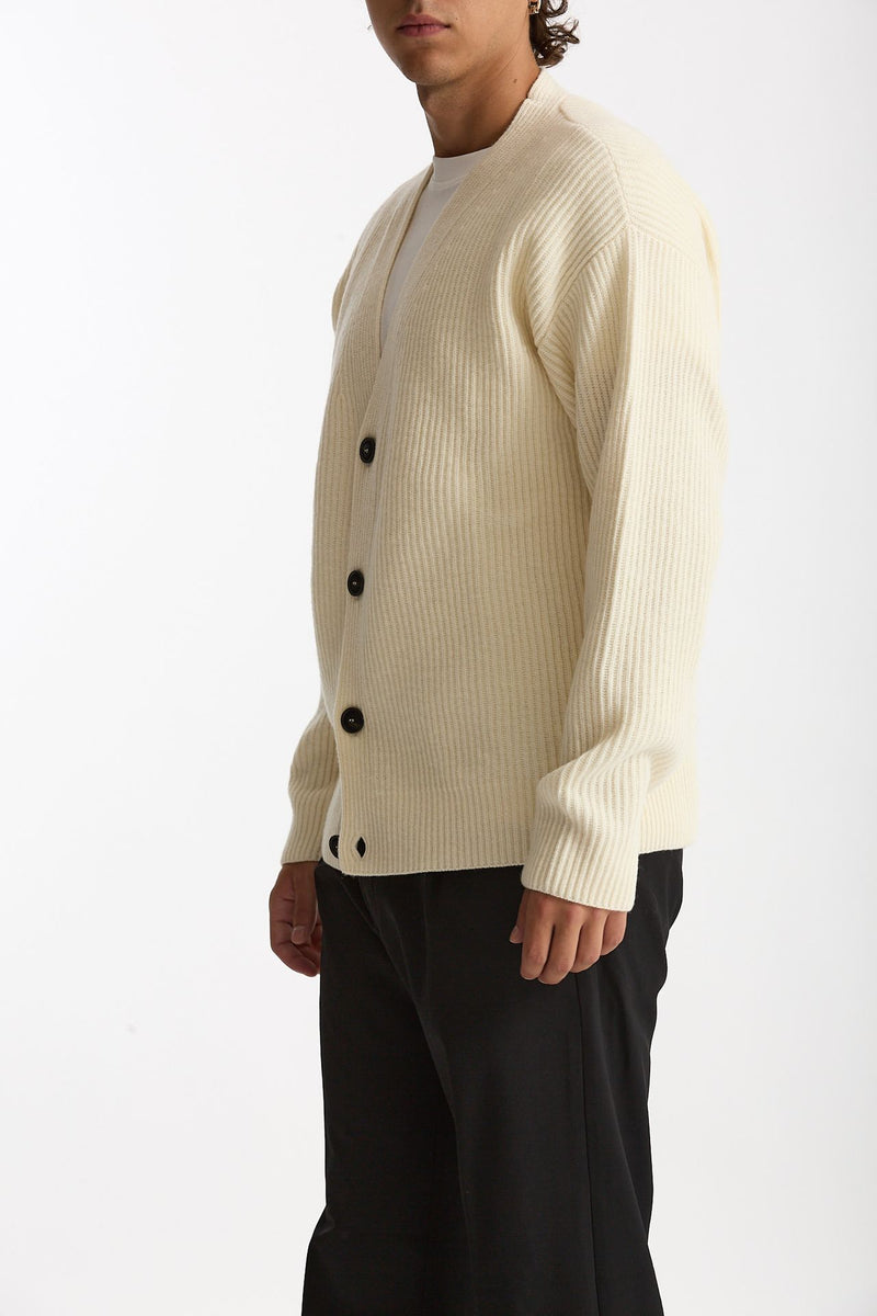 Cardigan in lana panna men Diana studio - 5