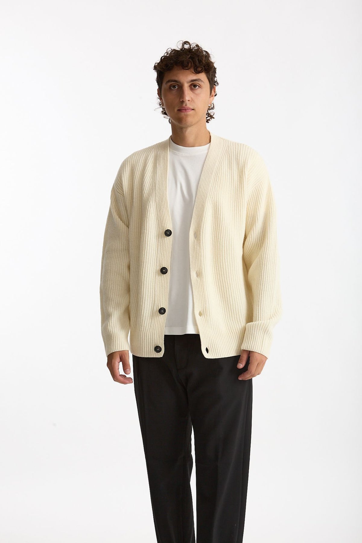 Cardigan in lana panna men Diana studio - 2