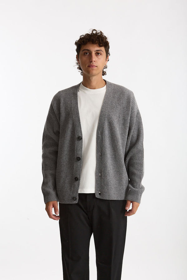 Cardigan in lana grigio men Diana studio