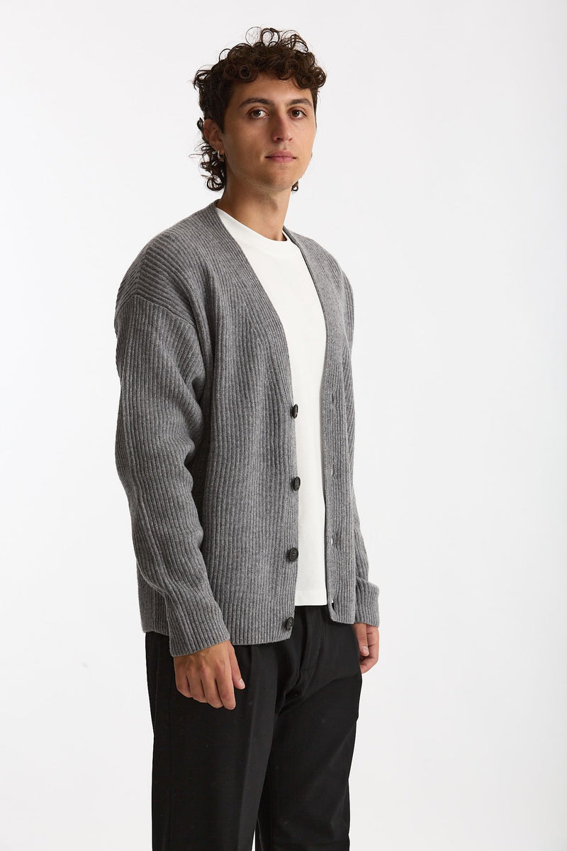 Cardigan in lana grigio men Diana studio - 3